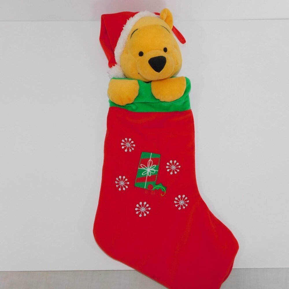 VTG Disney Winnie the Pooh 22" Plush Velour Feel Christmas Holiday Stocking